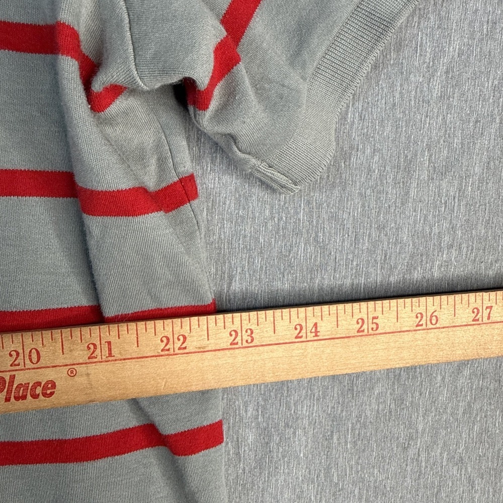 Ralph Lauren Polo Shirt Mens XL Gray Red Striped Short Sleeve Casual Preppy - Picture 5 of 7